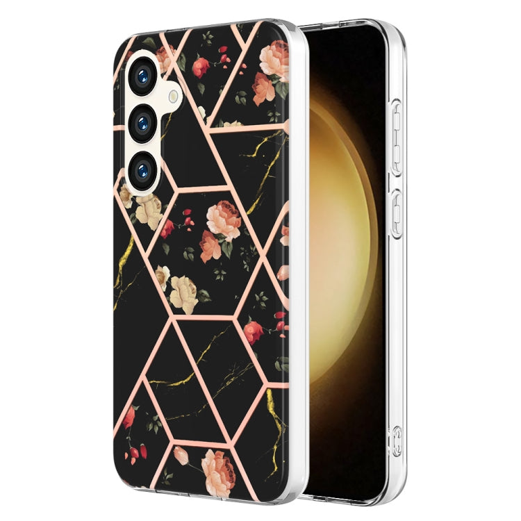 Splicing Marble Flower IMD TPU Phone Case