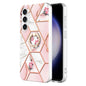 Splicing Marble Flower IMD TPU Phone Case with Ring Holder