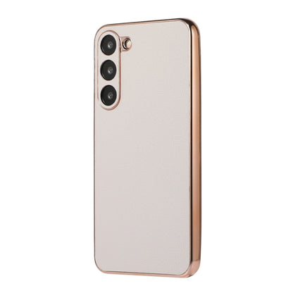 Waves Series Nano Electroplating Genuine Leather Phone Case, For Samsung Galaxy S23+ 5G, For Samsung Galaxy S23 5G