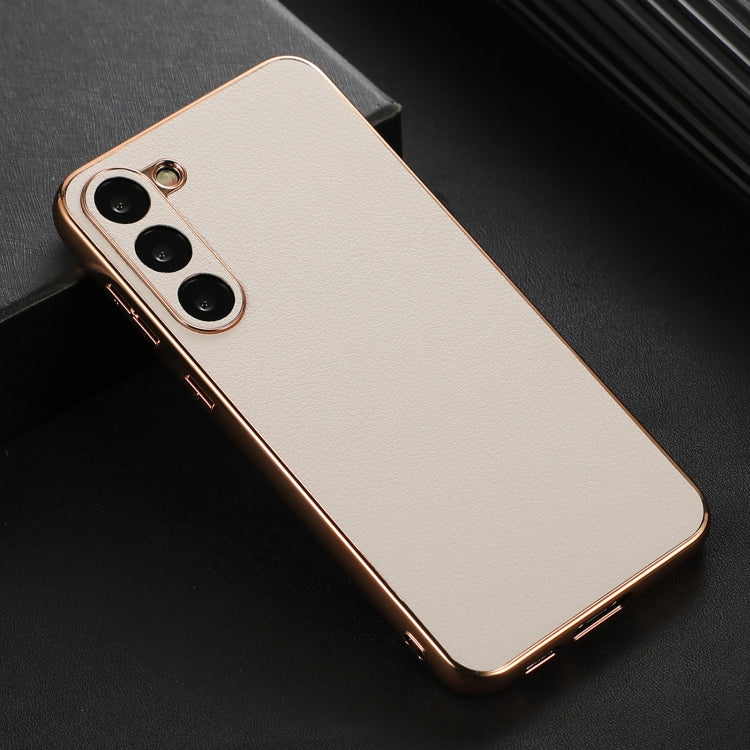 Waves Series Nano Electroplating Genuine Leather Phone Case