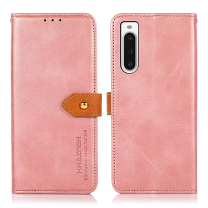 KHAZNEH Dual-color Cowhide Texture Flip Leather Phone Case