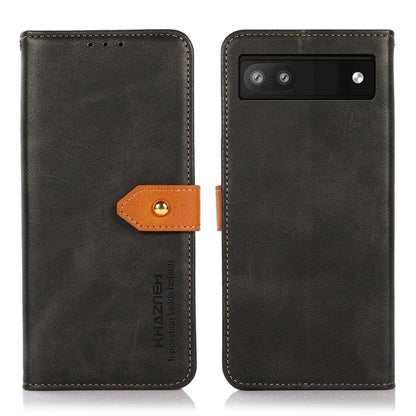 KHAZNEH Dual-color Cowhide Texture Flip Leather Phone Case