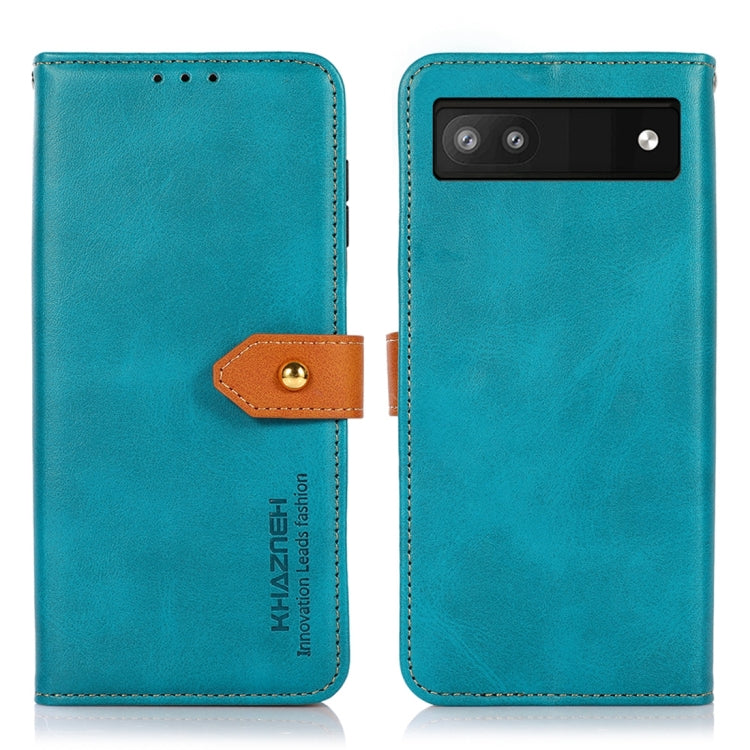KHAZNEH Dual-color Cowhide Texture Flip Leather Phone Case