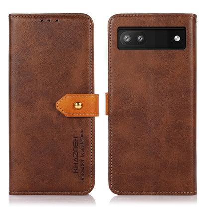 KHAZNEH Dual-color Cowhide Texture Flip Leather Phone Case