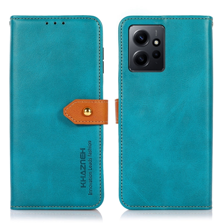 KHAZNEH Dual-color Cowhide Texture Flip Leather Phone Case