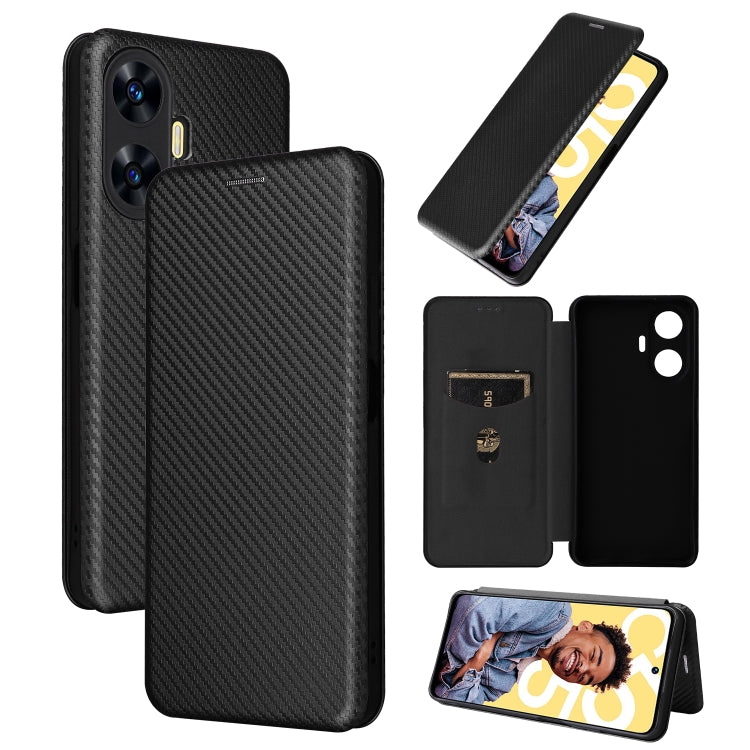 Carbon Fiber Texture Flip Leather Phone Case