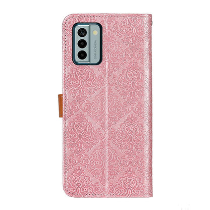 European Floral Embossed Leather Phone Case