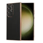 Genuine Leather Luolai Series Nano Plating Phone Case, For Samsung Galaxy S23 Ultra 5G