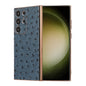 Genuine Leather Ostrich Texture Nano Electroplating Phone Case, For Samsung Galaxy S23 Ultra 5G