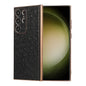 Genuine Leather Ostrich Texture Nano Electroplating Phone Case, For Samsung Galaxy S23 Ultra 5G