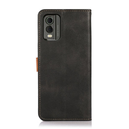 KHAZNEH Dual-color Cowhide Texture Flip Leather Phone Case