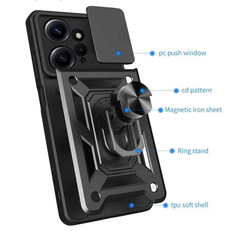 Sliding Camera Cover Design Phone Case, For Xiaomi Redmi Note 12 4G Global