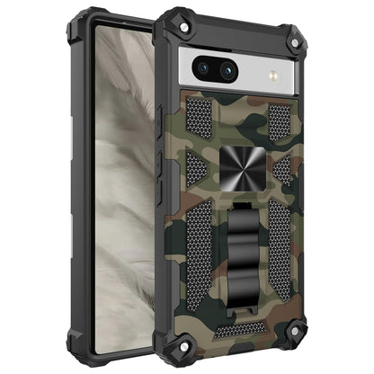 Camouflage Armor Kickstand TPU + PC Magnetic Phone Case