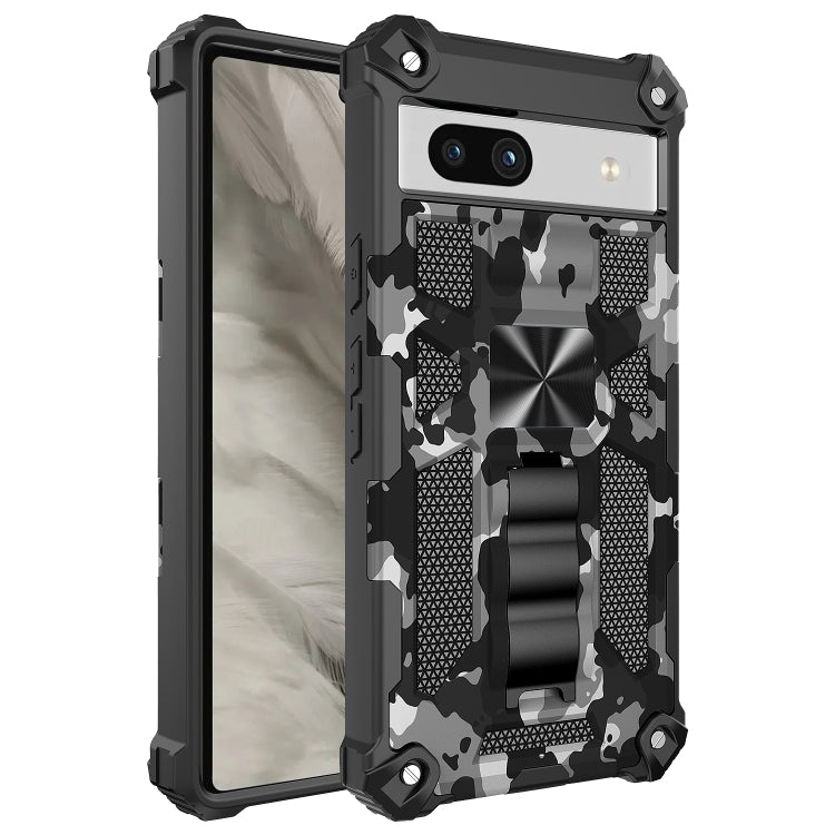 Camouflage Armor Kickstand TPU + PC Magnetic Phone Case