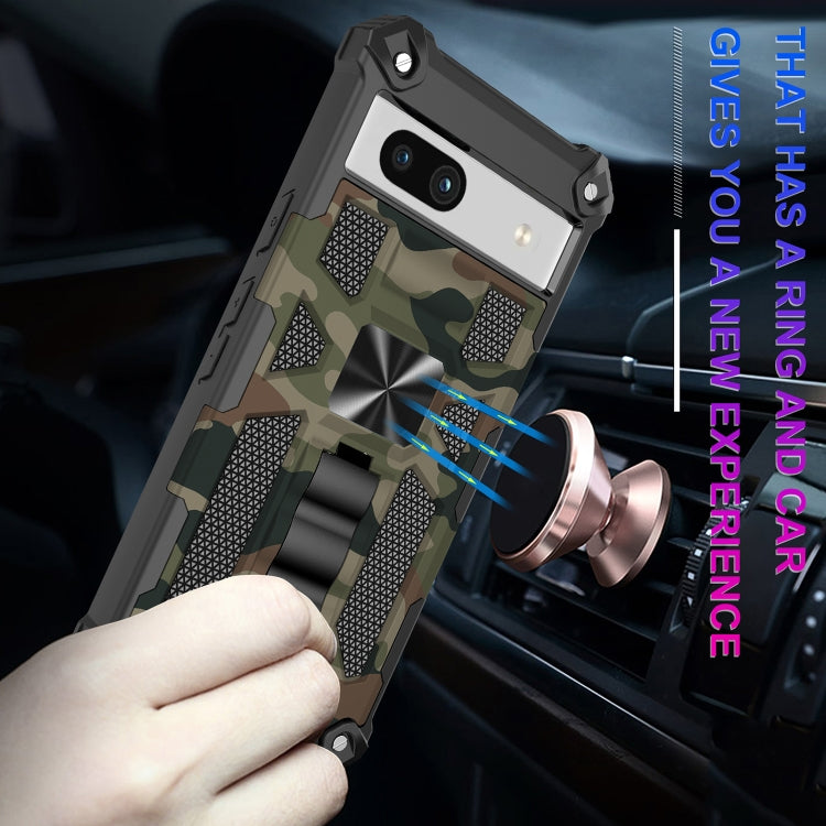 Camouflage Armor Kickstand TPU + PC Magnetic Phone Case