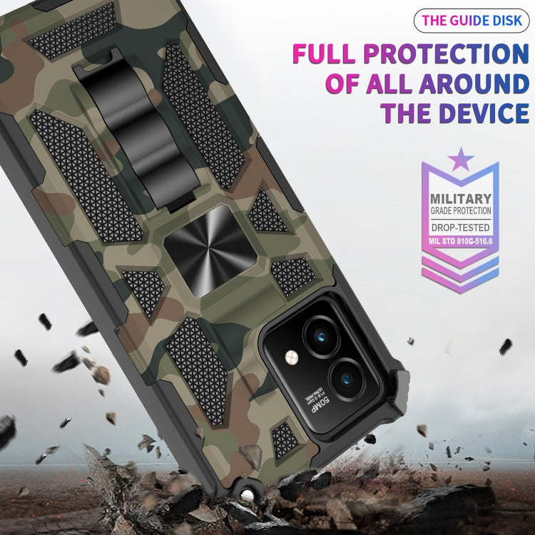 Camouflage Armor Kickstand TPU + PC Magnetic Phone Case