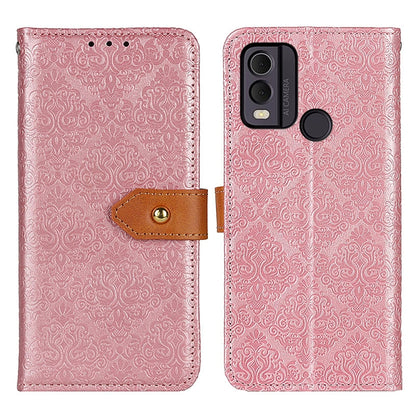 European Floral Embossed Flip Leather Phone Case