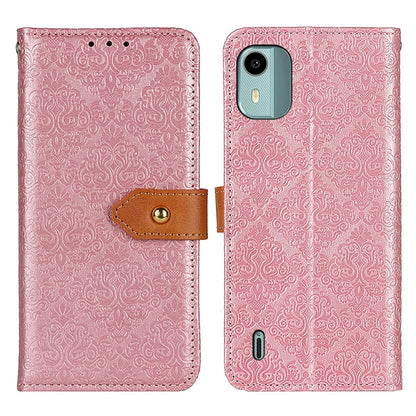 European Floral Embossed Flip Leather Phone Case