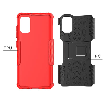 Tire Texture Shockproof TPU + PC Protective Case with Holder, For Samsung Galaxy A41 EU Version