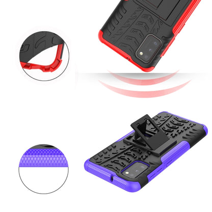 Tire Texture Shockproof TPU + PC Protective Case with Holder, For Samsung Galaxy A41 EU Version