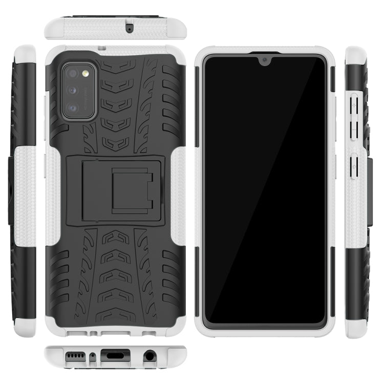 Tire Texture Shockproof TPU + PC Protective Case with Holder, For Samsung Galaxy A41 EU Version