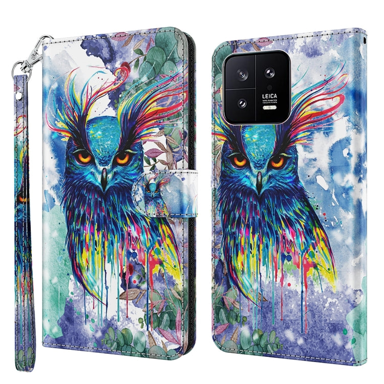 3D Painting Pattern Flip Leather Phone Case, Series 2