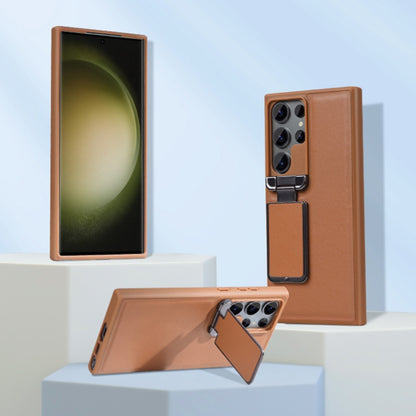 Lens Flip Cover TPU+PU Phone Case, For Samsung Galaxy S23 5G, For Samsung Galaxy S23+ 5G, For Samsung Galaxy S23 Ultra 5G