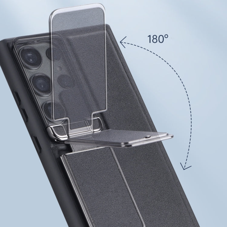 Lens Flip Cover TPU+PU Phone Case, For Samsung Galaxy S23 Ultra 5G
