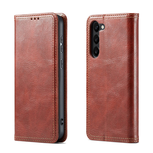 FIERRE SHANN Vintage Bark Texture Wallet Leather Phone Case