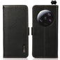 KHAZNEH Side-Magnetic Litchi Genuine Leather RFID Phone Case