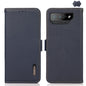 KHAZNEH Side-Magnetic Litchi Genuine Leather RFID Phone Case