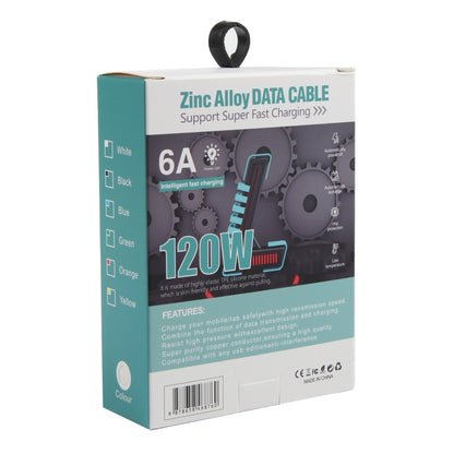 Mech Series 6A 120W 3 in 1 Metal Plug Silicone Fast Charging Data Cable, Length: 1.2m, 1.2m 3 in 1