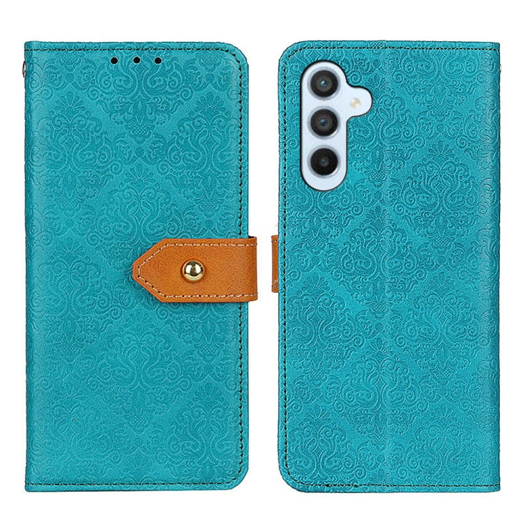 European Floral Embossed Leather Phone Case