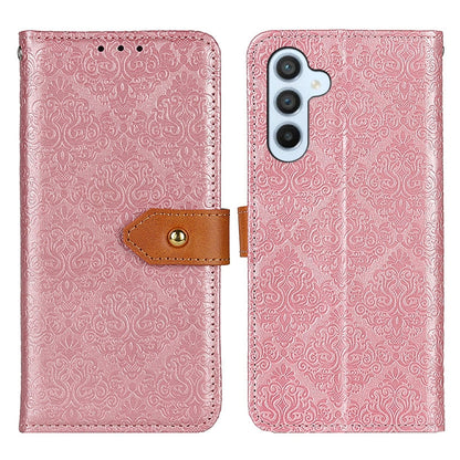 European Floral Embossed Leather Phone Case