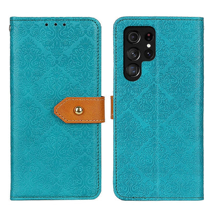 European Floral Embossed Leather Phone Case, For Samsung Galaxy S24 Ultra