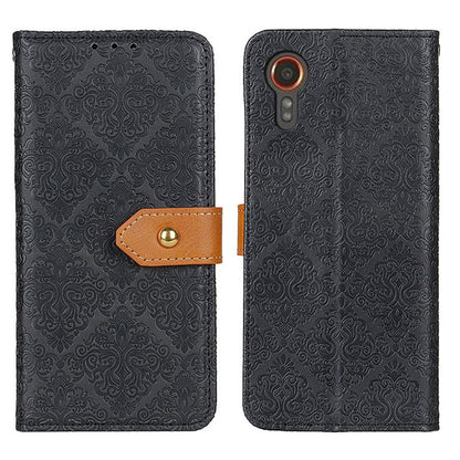 European Floral Embossed Leather Phone Case