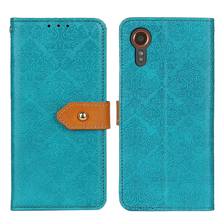 European Floral Embossed Leather Phone Case