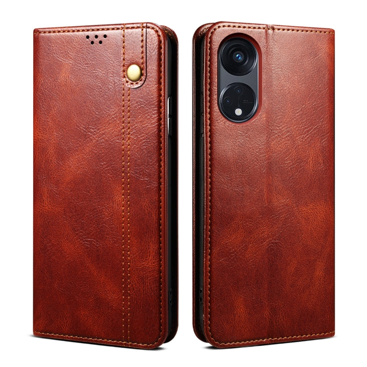 Oil Wax Crazy Horse Texture Leather Phone Case, Series 1