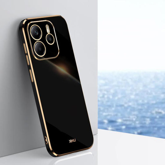 XINLI Straight Edge 6D Electroplate TPU Phone Case, For Redmi Note 14 4G 163.25mm, For Redmi Note 14 5G Global, For Redmi 14 4G
