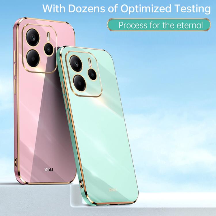 XINLI Straight Edge 6D Electroplate TPU Phone Case, For Redmi Note 14 4G 163.25mm, For Redmi Note 14 5G Global, For Redmi 14 4G