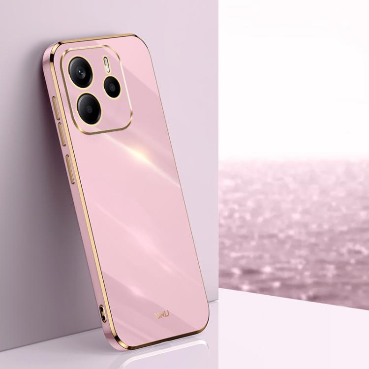 XINLI Straight Edge 6D Electroplate TPU Phone Case, For Redmi Note 14 4G 163.25mm, For Redmi Note 14 5G Global, For Redmi 14 4G