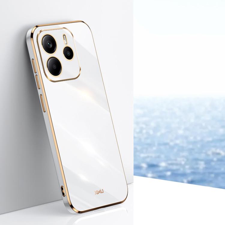 XINLI Straight Edge 6D Electroplate TPU Phone Case, For Redmi Note 14 4G 163.25mm, For Redmi Note 14 5G Global, For Redmi 14 4G