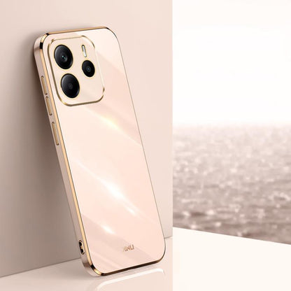 XINLI Straight Edge 6D Electroplate TPU Phone Case, For Redmi Note 14 4G 163.25mm, For Redmi Note 14 5G Global, For Redmi 14 4G