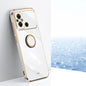 XINLI Straight Edge 6D Electroplate TPU Phone Case with Ring Holder