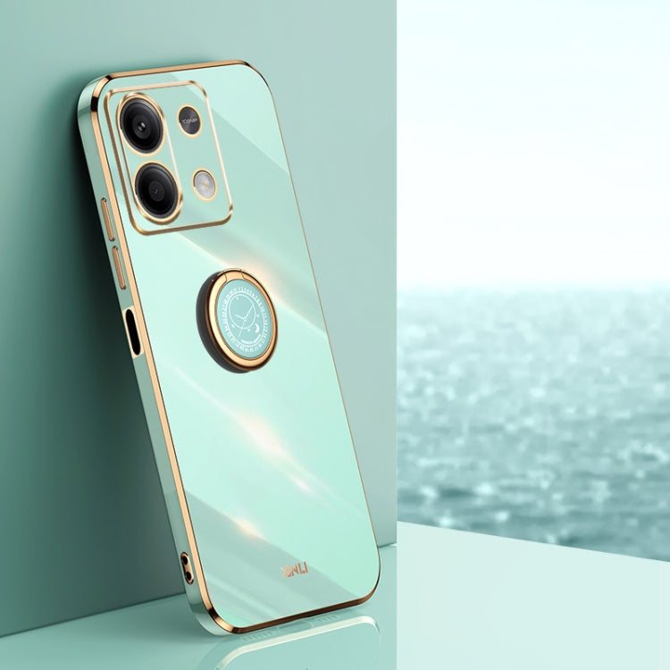 XINLI Straight Edge 6D Electroplate TPU Phone Case with Ring Holder, For Xiaomi 14, For Xiaomi Redmi Note 13 5G, For Xiaomi Redmi 13C 4G