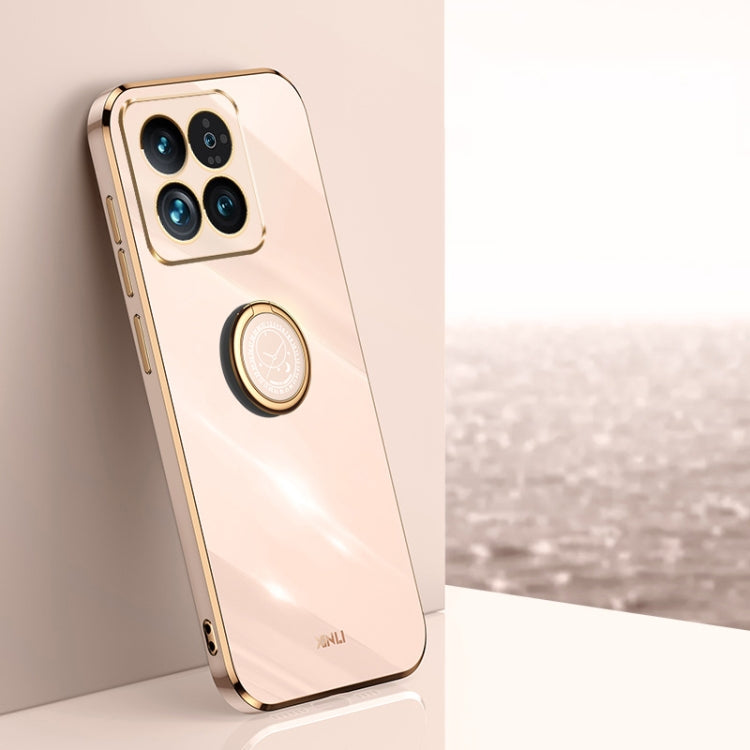 XINLI Straight Edge 6D Electroplate TPU Phone Case with Ring Holder, For Xiaomi 14, For Xiaomi Redmi Note 13 5G, For Xiaomi Redmi 13C 4G