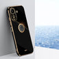 XINLI Straight Edge 6D Electroplate TPU Phone Case with Ring Holder, For Xiaomi 14, For Xiaomi Redmi Note 13 5G, For Xiaomi Redmi 13C 4G