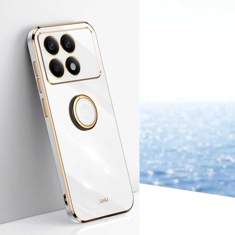 XINLI Straight Edge 6D Electroplate TPU Phone Case with Ring Holder, For Xiaomi Redmi 13C 5G, For Xiaomi Redmi K70E, For Xiaomi 14 Pro