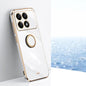 XINLI Straight Edge 6D Electroplate TPU Phone Case with Ring Holder, For Xiaomi Redmi 13C 5G, For Xiaomi Redmi K70E, For Xiaomi 14 Pro