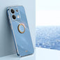 XINLI Straight Edge 6D Electroplate TPU Phone Case with Ring Holder, For Redmi 14C 4G, For Xiaomi Redmi Note 13 Pro 4G, For Xiaomi Redmi Note 13 4G